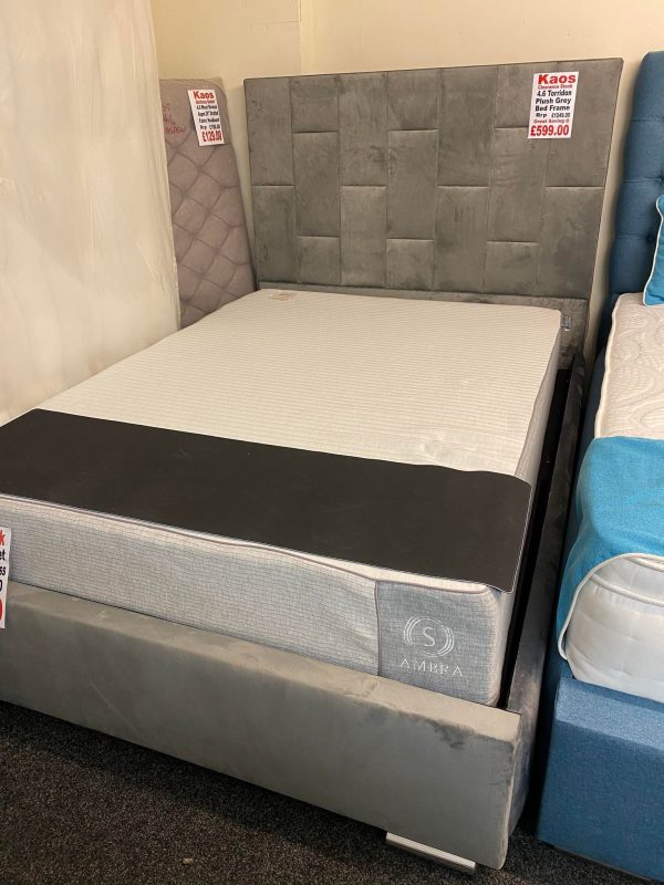 4.6 Torridon Plush Grey Bed Frame