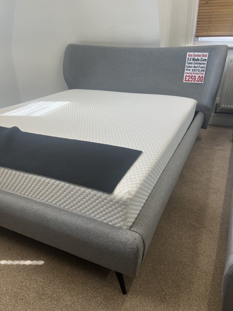 5.0 Topeka Contemporary Fabric Bed Frame Kaos Beds