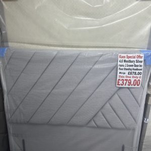 4.6 Westbury Silver Fabric 2 Drawer Base Including Floor Standing Headboard