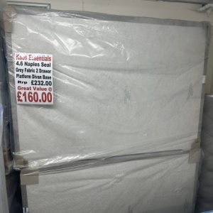 4.6 Naples Seal Grey Fabric 2 Drawer Platform Divan Base