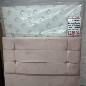 4.6 Baby Pink Non Drawer Base Including Birch 54" Headboard