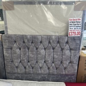 Double Marble Platinum 2 Drawer Base Inc Seville 54" Headboard