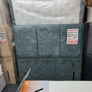 4'6'' Spice Petrol 2 Drawer Base Inc Floor Standing Headboard