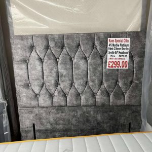 4'6'' Marble Platinum 2 Drawer Base inc 54'' Headboard