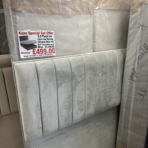 King Plush Ice End Open Ottoman Inc 54" Headboard