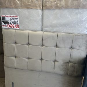 Double Plush Pebble End Open Ottoman Inc 54" headboard