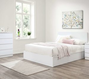 Double Oslo Ottoman Bed White